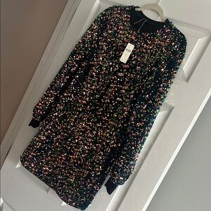 Anthropologie Sequin Multicolor Dress Size xs
